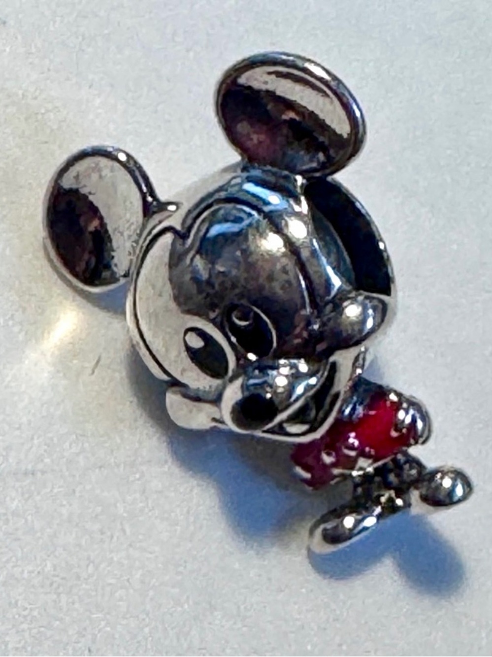Pandora Disney Mickey Mouse Sterling Silver Red Enamel Charm S925